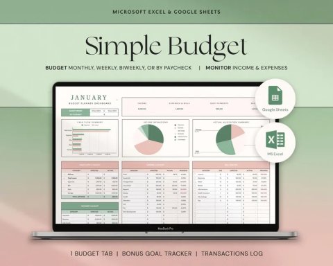 Smart Budget Planner | Google Sheets & Excel Dashboard | Monthly, Weekly & Biweekly Paycheck Tracker | DigiStore Template