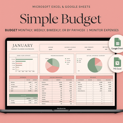 Budget Planner Template | Income & Expense Tracker (Daily, Monthly, Yearly ES01
