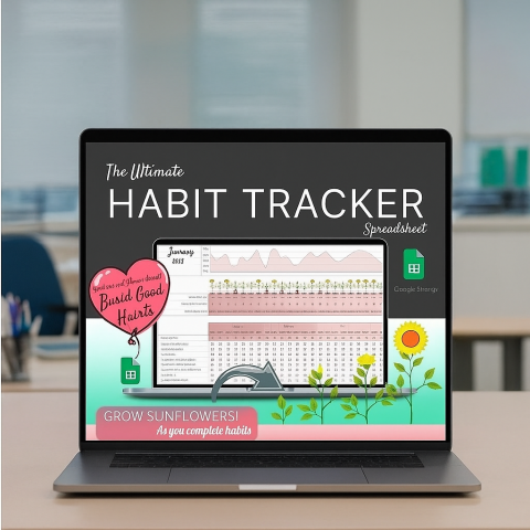 Daily, Weekly & Monthly Habit Tracker - Google Sheets ES05