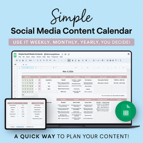 Social Media Content Planner Template, Daily & Weekly Creator Calendar Kit, Digital Marketing Organizer for Creators ES02