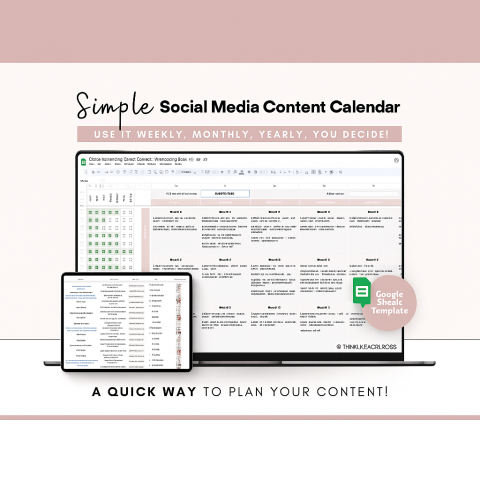 Social Media Content Plan Template | Daily & Weekly Content Calendar for Creators | Google Sheets & Excel Marketing Planner