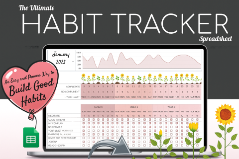 Ultimate Habit Tracker Spreadsheet | Daily, Weekly & Monthly Goal Planner in Google Sheets