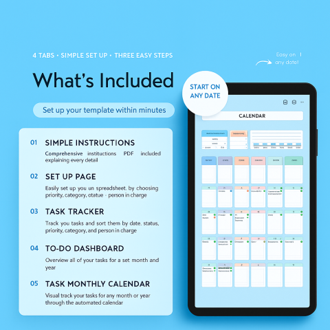 To Do List Planner Template | Daily Weekly Monthly Task Organizer Spreadsheet ES09