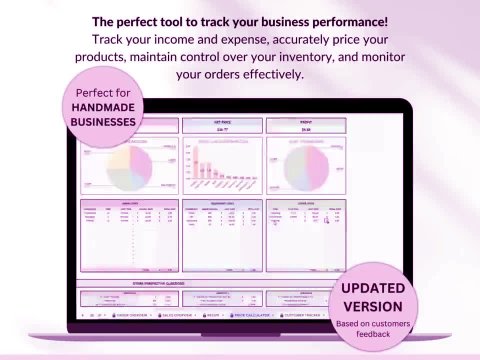 Business Tracker Template – Track Income, Expenses & Profit for Handmade and Small Businesses | Updated Version ES03