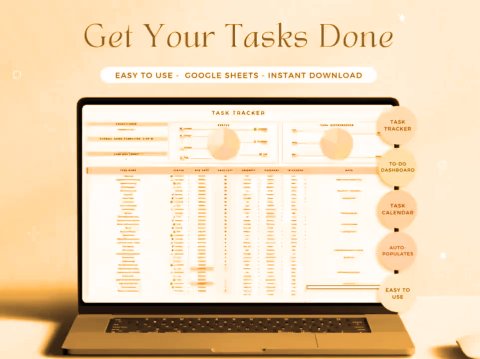 All-in-One Task Calendar | Daily, Weekly & Monthly Planner Spreadsheet + Auto Updates ES07