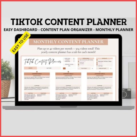 TikTok Content Planner Spreadsheet | Google Sheets Social Media Calendar | Viral Content Ideas & Posting Strategy Template