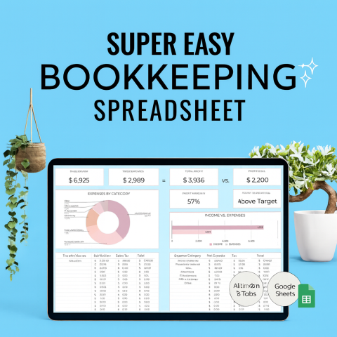 Business Bookkeeping Spreadsheet | Income & Expense Tracker | Profit & Loss Report | Small Business Accounting Template | Google Sheets ES11
