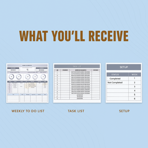 Weekly To-Do List Template for Excel & Google Sheets | Weekly Schedule & Daily Task Planner | Productivity Organizer ES12