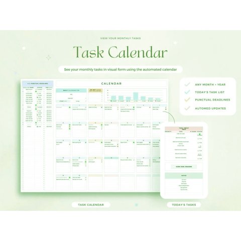 Task Tracker Template for Google Sheets – Productivity Dashboard ES09