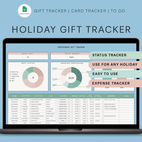 Christmas Gift Tracker Spreadsheet – Holiday Gift Planner Template in Google Sheets ES13
