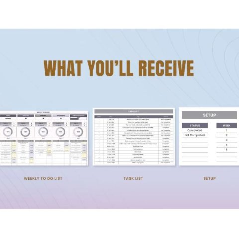 Weekly To-Do List Template Excel & Google Sheets | Daily & Weekly Task Planner | Productivity Schedule Template