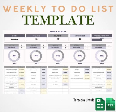 Weekly To-Do List Template Excel & Google Sheets | Daily & Weekly Task Planner | Productivity Schedule Template