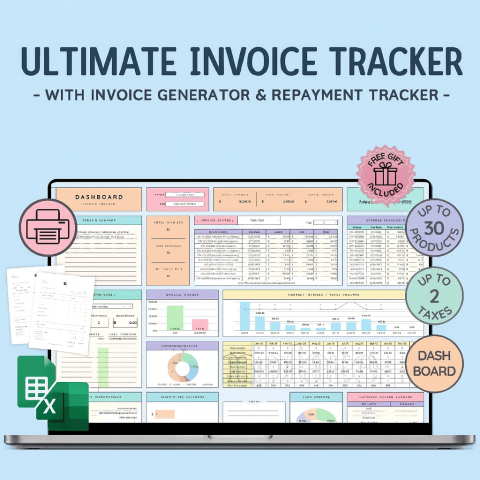 Invoice Tracker & Payment Manager: Template Spreadsheet Bisnis Kecil Lengkap dengan Invoice Generator & Dashboard ES15