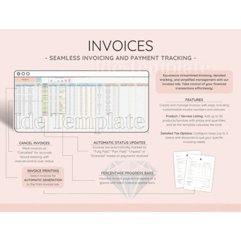Invoice Tracker & Payment Manager with Invoice Generator , Invoice, Client Payments and Dashboard , Small Business Spreadsheet Template