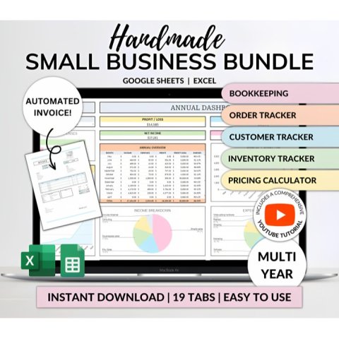 Google Sheets Bookkeeping Template for Handmade Small Business | Order & Inventory Tracker