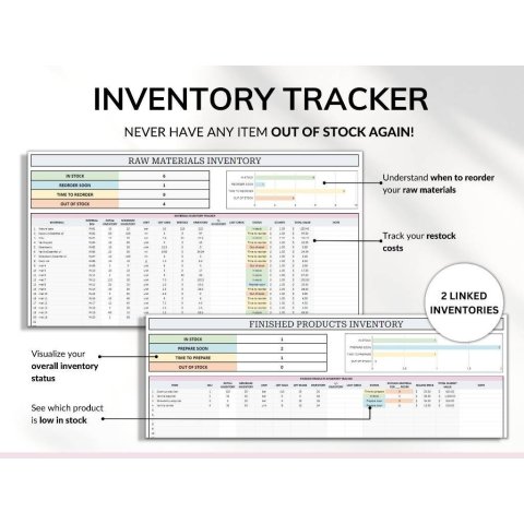 Google Sheets Bookkeeping Template for Handmade Small Business | Order & Inventory Tracker