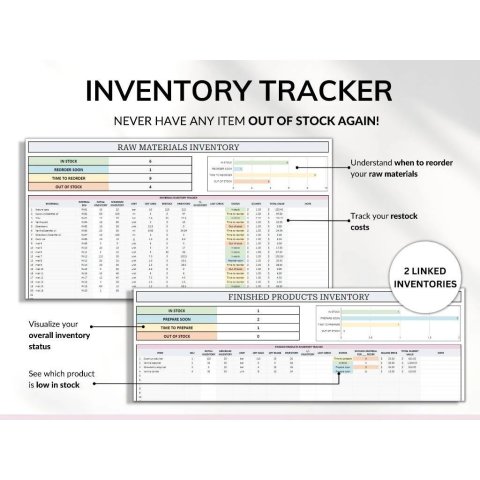 Handmade MSME Finance Template Bookkeeping, Order & Inventory Tracker Google Sheets