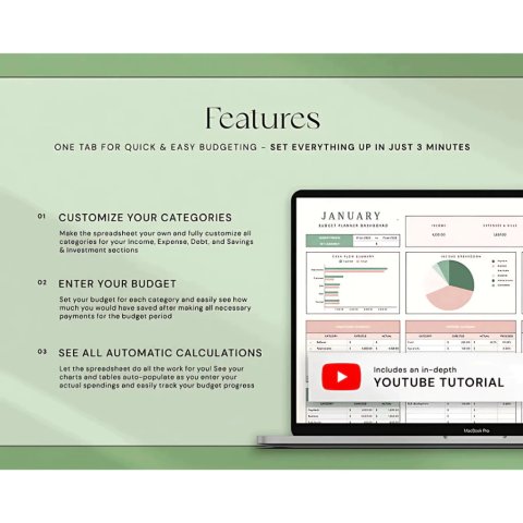 Personal Financial Report Template Family Income Expenses Daily Monthly Budget Planner, Dashboard
