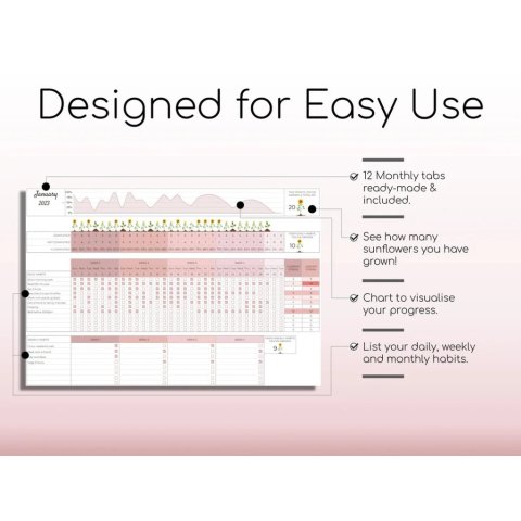 Habit Tracker Spreadsheet | Planner Google Sheets Daily Weekly Monthly Goal Tracker SB008